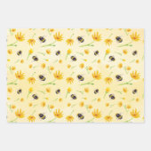 Waterverf bijen en bloemen inpakpapier vel (Voorkant 2)