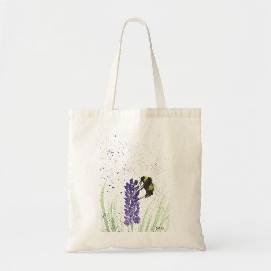 Waterverf bijen en lavendel tote bag (Voorkant)