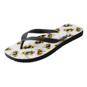 Waterverf bijen en pooldots Teenslippers (Schuin)