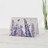 Waterverf bijen in lavendel kaart (Voorkant)