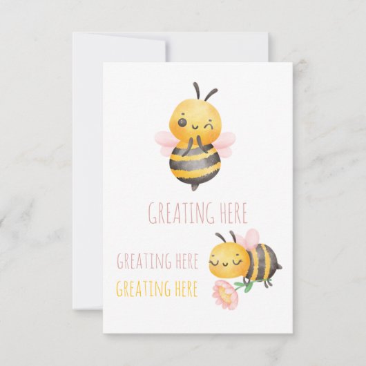  Waterverf Bijen Leraar Dank u kaart (Voorkant)