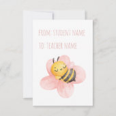  Waterverf Bijen Leraar Dank u kaart (Achterkant)