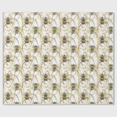 Waterverf Bijen Tuin Natuur Pattern Art Cadeaupapier (Vlak)