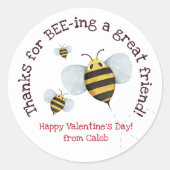 Waterverf Bijen Valentijn Sticker (Voorkant)