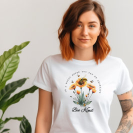 Waterverf Bijen Wildbloem Bloemen Vriendelijkheid T-shirt