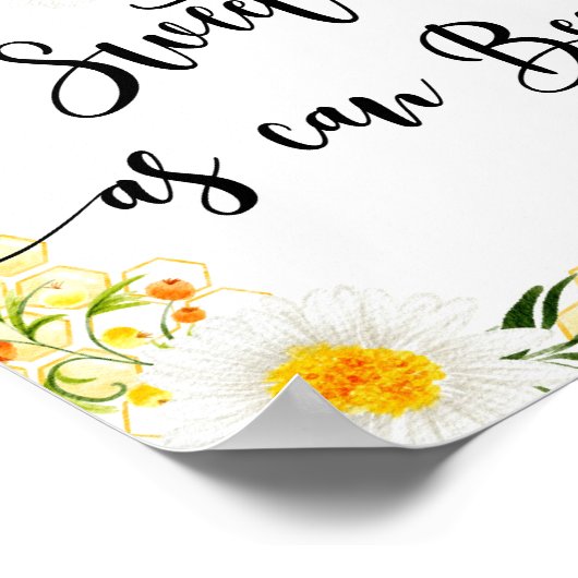 Waterverf Bijen zoet als dessert-tabel Poster (Hoek)