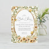 Waterverf Bijengeel Floral Neutraal Baby shower Kaart (Staand voorkant)