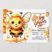 Waterverf bijenkorf Baby shower Kaart (Voorkant / Achterkant)