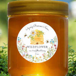 Waterverf Bijenkorf Bloemen Honing Custom Ronde Sticker