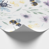 Waterverf-bijenpatroon Cadeaupapier (Hoek)