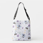 Waterverf-bijenpatroon Crossbody Tas (Achterkant)