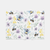 Waterverf-bijenpatroon Fleece Deken (Voorkant (Horizontaal))