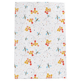 Waterverf-bijenpatroon Medium Cadeauzakje