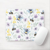 Waterverf-bijenpatroon Muismat (Met muis)