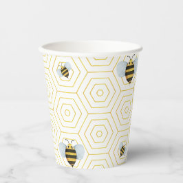 Waterverf-bijenpatroon Papieren Bekers