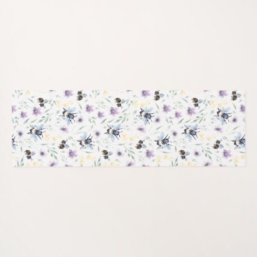 Waterverf-bijenpatroon Yogamat (Achterkant (horizontaal))