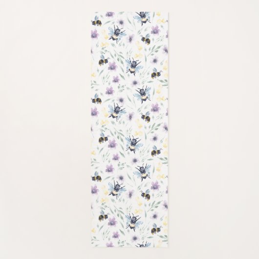 Waterverf-bijenpatroon Yogamat (Voorkant)