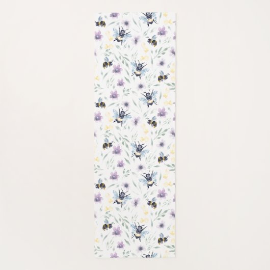 Waterverf-bijenpatroon Yogamat (Achterkant)