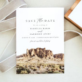 Waterverf Bijgeloof Bergen Save the Date Kaart