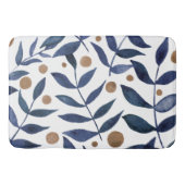 Waterverf bijkantoren en bessen - indigo en beige badmat (Voorkant)