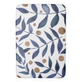 Waterverf bijkantoren en bessen - indigo en beige badmat (Voorkant Verticaal)