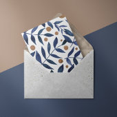 Waterverf bijkantoren en bessen - indigo en beige briefkaart