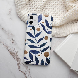 Waterverf bijkantoren en bessen - indigo en beige Case-Mate iPhone case