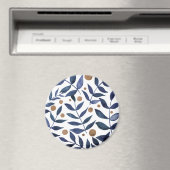 Waterverf bijkantoren en bessen - indigo en beige magneet (Insitu (Vaatwasser))