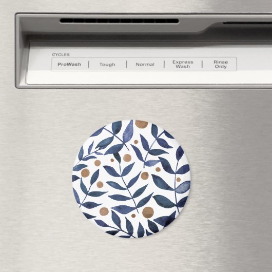 Waterverf bijkantoren en bessen - indigo en beige magneet (Insitu (Vaatwasser))