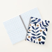 Waterverf bijkantoren en bessen - indigo en beige notitieboek (Binnen)