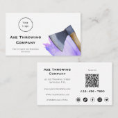 Waterverf bijl gooien of hout bedrijf visitekaartje (Voorkant / Achterkant)