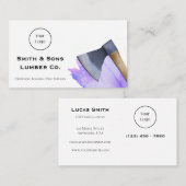 Waterverf bijl gooien of hout bedrijf visitekaartje (Voorkant / Achterkant)