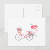 Waterverf-bike & ballonnen briefkaart (Voorkant / Achterkant)