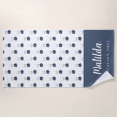 Waterverf bikini blauw en wit gepersonaliseerd bea strandlaken (Voorkant)