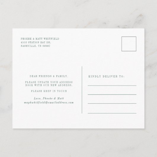 Waterverf Binnenshuis Plant Botanische beweging Aankondigingskaart (Achterkant)