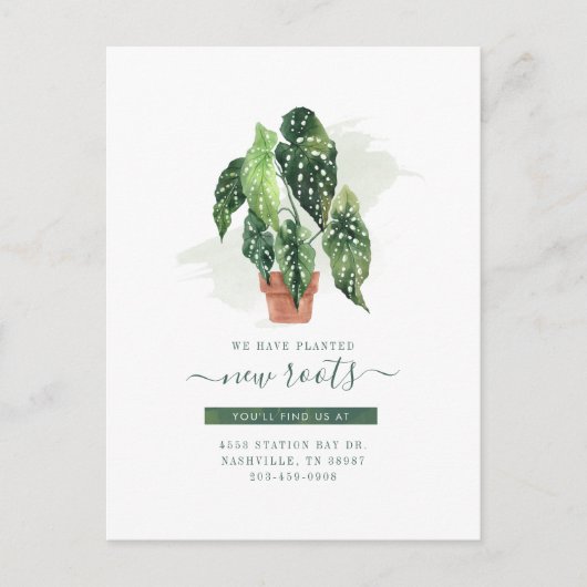 Waterverf Binnenshuis Plant Botanische beweging Aankondigingskaart (Voorkant)