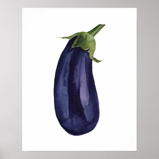 Waterverf biologische aubergine poster (Voorkant)