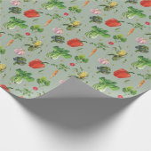 Waterverf biologische groenten cadeaupapier (Hoek)