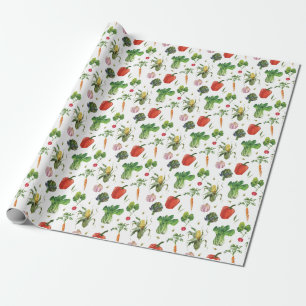 Waterverf biologische groenten cadeaupapier