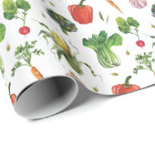 Waterverf biologische groenten cadeaupapier (Rol Hoek)