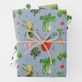 Waterverf biologische groenten inpakpapier vel (In situ)