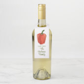 Waterverf biologische paprika flessenhanger (Op fles)