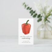 Waterverf biologische paprika visitekaartje (Staand voorkant)