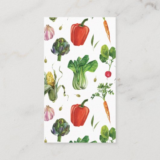 Waterverf biologische paprika visitekaartje (Achterkant)