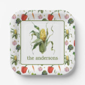 Waterverf biologische producten maïs papieren bordje (Voorkant)