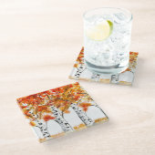 Waterverf Birches Trees Herfst najaar oranje blade Glazen Onderzetter (Schuin)