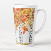 Waterverf Birches Trees Herfst najaar oranje blade Latte Mok (Rechts)