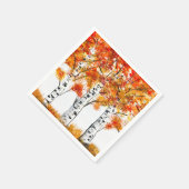 Waterverf Birches Trees Herfst najaar oranje blade Servet (Hoek)