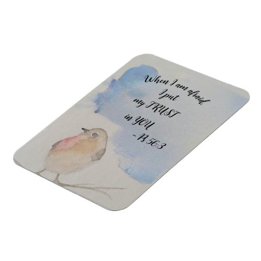 Waterverf Bird - 2024 jaar tekst Magneet (Linkerzijde)