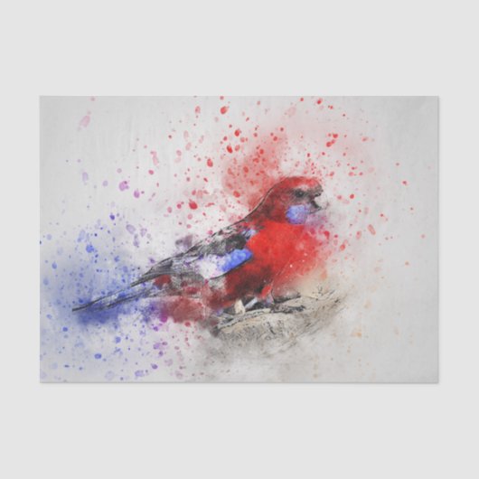 Waterverf Bird 4 ontlepagina Wall Art Tissuepapier (Voorkant)